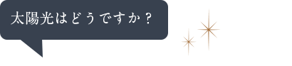 太陽光はどうですか？